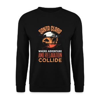 Santa Clara San Francisco Usa Design - Unisex Sweatshirt - black - Front - Alina (178cm) & Michal (187cm)