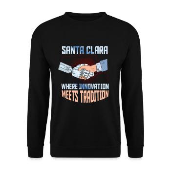 Santa Clara San Francisco Usa Design - Unisex Sweatshirt - black - Front - Alina (178cm) & Michal (187cm)