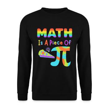 Pi Day 2023 Mathe ist ein Stück Pi Regenbogenbuchstaben - Unisex Pullover - Schwarz - Vorne - Alina (178cm) & Michal (187cm)