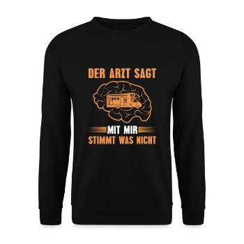 Wohnmobil Camping - Unisex Pullover - Schwarz - Vorne - Alina (178cm) & Michal (187cm)