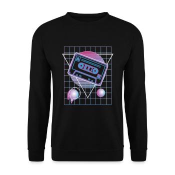 Mixtape Retro Party Vaporwave des années 80 - Sweat-shirt Unisexe - noir - Devant - Alina (178cm) & Michal (187cm)