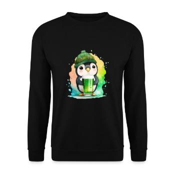 La Saint-Patrick en Irlande applaudit pour de bon - Sweat-shirt Unisexe - noir - Devant - Alina (178cm) & Michal (187cm)