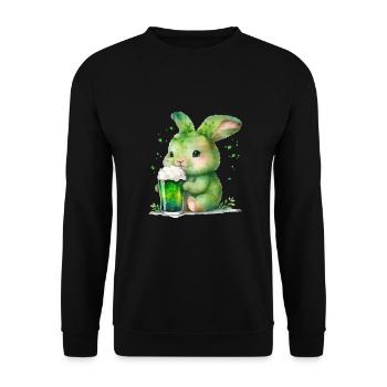 La Saint-Patrick en Irlande applaudit pour de bon - Sweat-shirt Unisexe - noir - Devant - Alina (178cm) & Michal (187cm)