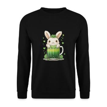 La Saint-Patrick en Irlande applaudit pour de bon - Sweat-shirt Unisexe - noir - Devant - Alina (178cm) & Michal (187cm)