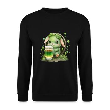 La Saint-Patrick en Irlande applaudit pour de bon - Sweat-shirt Unisexe - noir - Devant - Alina (178cm) & Michal (187cm)
