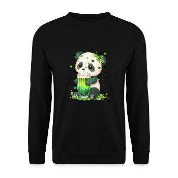 Ireland St Patrick Day cheers for good - Unisex Sweatshirt - black - Front - Alina (178cm) & Michal (187cm)