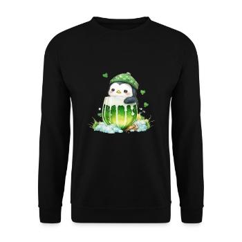 Ireland St Patrick Day cheers for good - Unisex Sweatshirt - black - Front - Alina (178cm) & Michal (187cm)