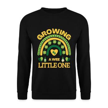 Growing A Wee Little One St. Patrick's Day Rainbow - Unisex Sweatshirt - black - Front - Alina (178cm) & Michal (187cm)