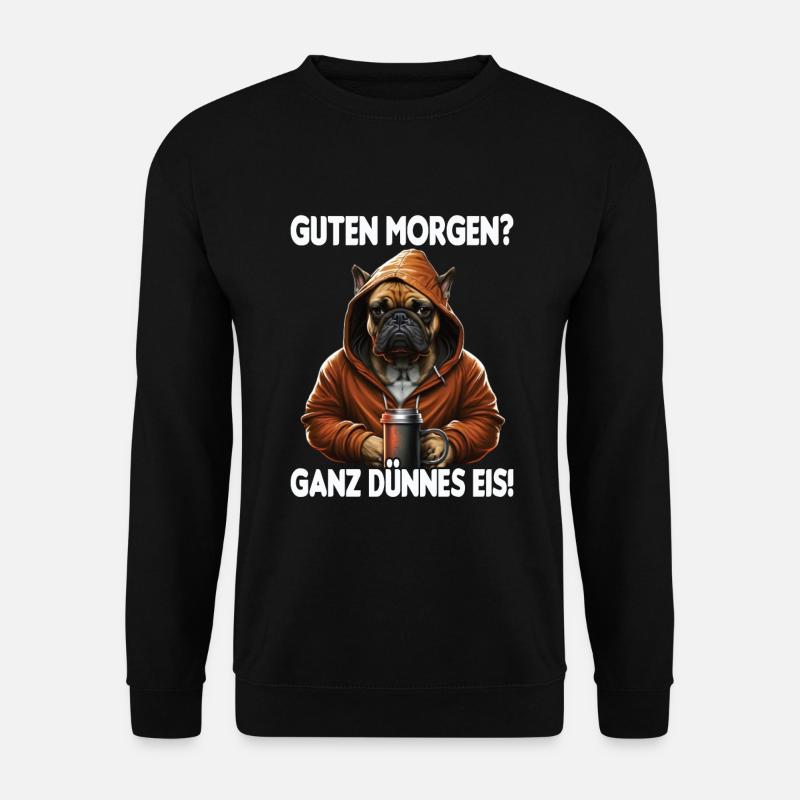 Hund Kaffee Morgenmuffel Mitarbeiter Geschenk - Unisex Pullover - Schwarz