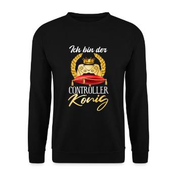 Cooles Gaming Zocker Spruch Design - Unisex Pullover - Schwarz - Vorne - Alina (178cm) & Michal (187cm)