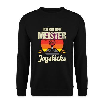 Cooles Gaming Zocker Spruch Design - Unisex Pullover - Schwarz - Vorne - Alina (178cm) & Michal (187cm)