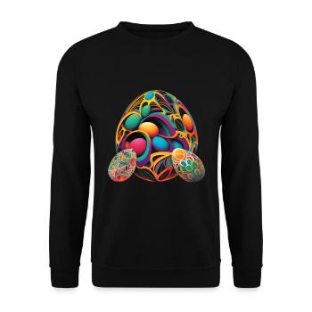 Une interprétation abstraite d’œufs de Pâques impressionnants - Sweat-shirt Unisexe - noir - Devant - Alina (178cm) & Michal (187cm)