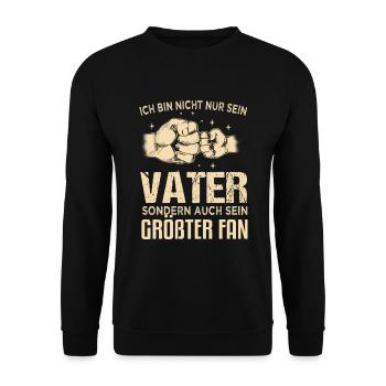 Cooler Vater und Sohn Spruch - Unisex Pullover - Schwarz - Vorne - Alina (178cm) & Michal (187cm)
