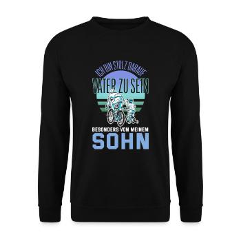 Cooler Vater und Sohn Spruch - Unisex Pullover - Schwarz - Vorne - Alina (178cm) & Michal (187cm)