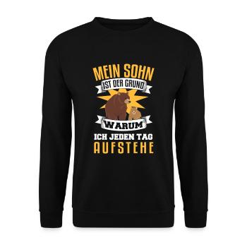 Cooler Vater und Sohn Spruch - Unisex Pullover - Schwarz - Vorne - Alina (178cm) & Michal (187cm)