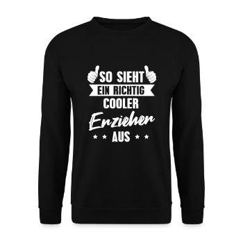 Erziehung Kita Erzieher Geschenkidee - Unisex Pullover - Schwarz - Vorne - Alina (178cm) & Michal (187cm)