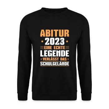 Abitur 2023 Abiturient Abschluss - Unisex Pullover - Schwarz - Vorne - Alina (178cm) & Michal (187cm)