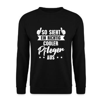 Pflegekraft Altenheim Pfleger Geschenk - Unisex Pullover - Schwarz - Vorne - Alina (178cm) & Michal (187cm)