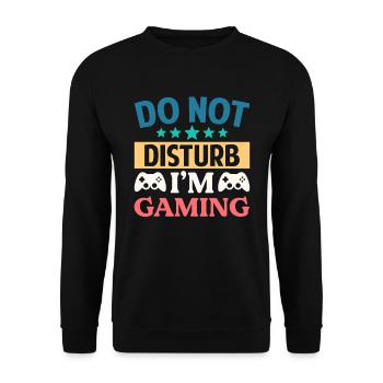 Do Not Disturb I'm Gaming - Unisex Sweatshirt - black - Front - Alina (178cm) & Michal (187cm)
