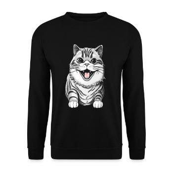 House tiger cat for cat lovers - Unisex Sweatshirt - black - Front - Alina (178cm) & Michal (187cm)