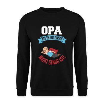 Cooles Opa Großvater Enkel Spruch Motiv - Unisex Pullover - Schwarz - Vorne - Alina (178cm) & Michal (187cm)