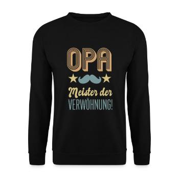 Cooles Opa Großvater Enkel Spruch Motiv - Unisex Pullover - Schwarz - Vorne - Alina (178cm) & Michal (187cm)