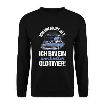Cooles Opa Großvater Enkel Spruch Motiv - Unisex Pullover - Schwarz - Vorne - Alina (178cm) & Michal (187cm)