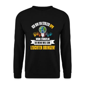 Cooles Opa Großvater Enkel Spruch Motiv - Unisex Pullover - Schwarz - Vorne - Alina (178cm) & Michal (187cm)