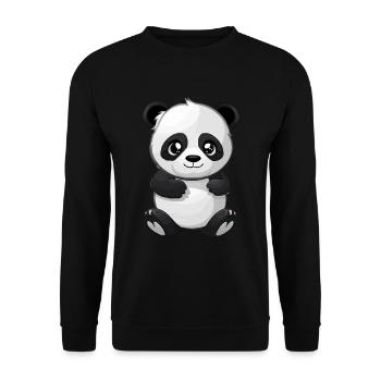 Cute Panda - Unisex Sweatshirt - black - Front - Alina (178cm) & Michal (187cm)