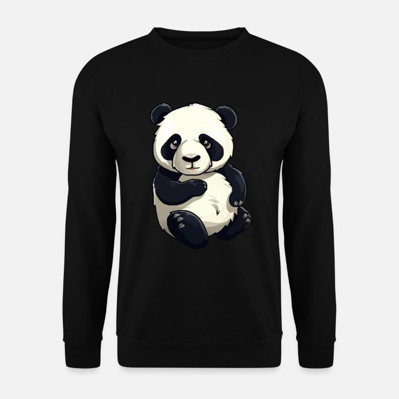 Knuffiger Panda Bär - Unisex Pullover - Schwarz