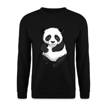 Panda - Unisex Sweatshirt - black - Front - Alina (178cm) & Michal (187cm)