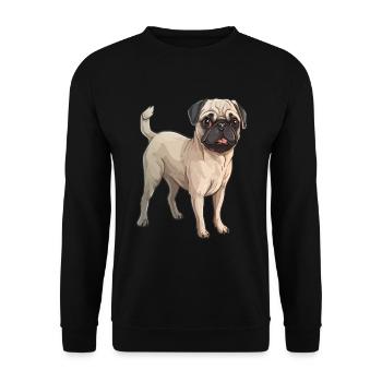 Boxer Niedlicher Hund - Unisex Pullover - Schwarz - Vorne - Alina (178cm) & Michal (187cm)