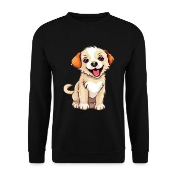 Süßes Hündchen - Unisex Pullover - Schwarz - Vorne - Alina (178cm) & Michal (187cm)