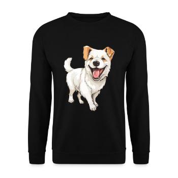 Rire chien mignon - Sweat-shirt Unisexe - noir - Devant - Alina (178cm) & Michal (187cm)