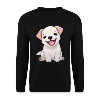 Cute puppy - Unisex Sweatshirt - black - Front - Alina (178cm) & Michal (187cm)