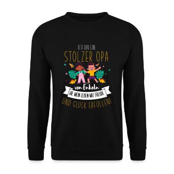 Cooles Opa Großvater Enkel Spruch Motiv - Unisex Pullover - Schwarz - Vorne - Alina (178cm) & Michal (187cm)