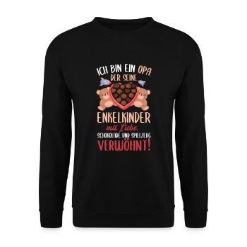 Cooles Opa Großvater Enkel Spruch Motiv - Unisex Pullover - Schwarz - Vorne - Alina (178cm) & Michal (187cm)