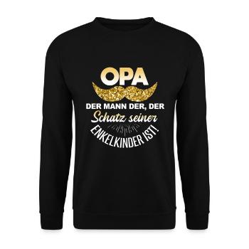 Cooles Opa Großvater Enkel Spruch Motiv - Unisex Pullover - Schwarz - Vorne - Alina (178cm) & Michal (187cm)