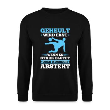 Fußball Sport Fußballer - Unisex Pullover - Schwarz - Vorne - Alina (178cm) & Michal (187cm)
