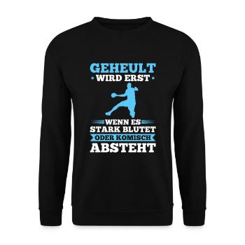 Handball Sportler Handballer - Unisex Pullover - Schwarz - Vorne - Alina (178cm) & Michal (187cm)