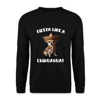 Chihuahua portant un sombrero Fiesta dicton - Sweat-shirt Unisexe - noir - Devant - Alina (178cm) & Michal (187cm)