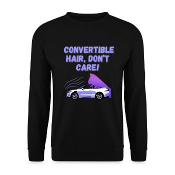 Lustiger Cabriolet Spruch Englisch Cabrio Spaß - Unisex Pullover - Schwarz - Vorne - Alina (178cm) & Michal (187cm)