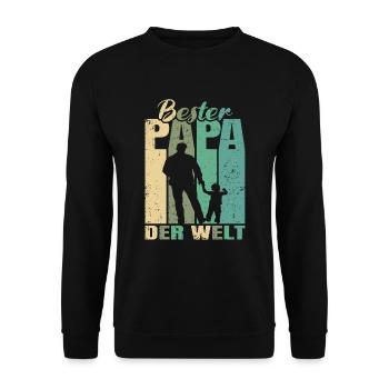 Bester Papa der Welt 1 Kind Ehemann Papa - Unisex Pullover - Schwarz - Vorne - Alina (178cm) & Michal (187cm)