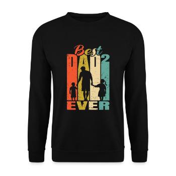 Best Dad Ever Father of 2 kids Husband dad - Unisex Pullover - Schwarz - Vorne - Alina (178cm) & Michal (187cm)