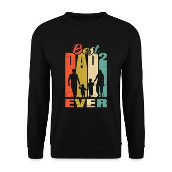 Meilleur père de tous les temps Père de 2 enfants Mari père - Sweat-shirt Unisexe - noir - Devant - Alina (178cm) & Michal (187cm)