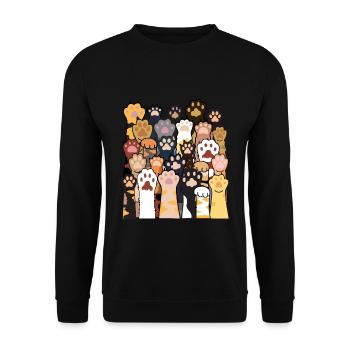 Pattes de chat Dessins amoureux des chats avec chat - Sweat-shirt Unisexe - noir - Devant - Alina (178cm) & Michal (187cm)
