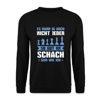 Schach So gut wie ich Schachspieler - Unisex Pullover - Schwarz - Vorne - Alina (178cm) & Michal (187cm)
