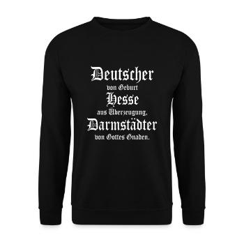 Cooler Hessen Darmstädter Spruch - Unisex Pullover - Schwarz - Vorne - Alina (178cm) & Michal (187cm)