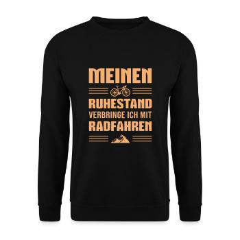 Ruhestand Radfahren Pension Fahrrad Rentner - Unisex Pullover - Schwarz - Vorne - Alina (178cm) & Michal (187cm)