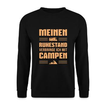 Ruhestand Wohnmobil Camping Rente - Unisex Pullover - Schwarz - Vorne - Alina (178cm) & Michal (187cm)